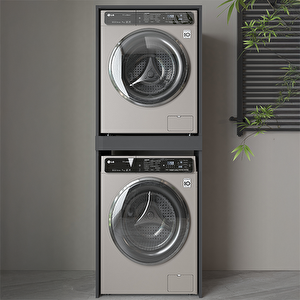 Banyo Dolabı Çamaşır Ve Kurutma Makinesi Dolabı Çekmeceli Antrasit