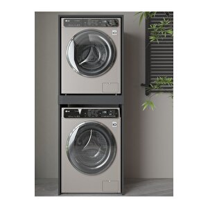 Banyo Dolabı Çamaşır Ve Kurutma Makinesi Dolabı Çekmeceli Antrasit