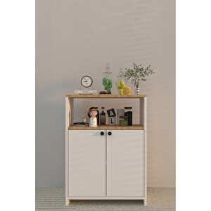 Çok Amaçli Mutfak Dolabi Beyaz-Ahşap