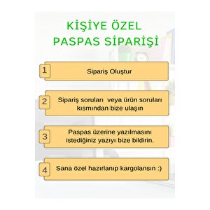 Kişiye Özel Üretim Aslan Ailesine Hoşgeldiniz Yazılı Kapı Paspası Kapı Önü Paspas Kahverengi