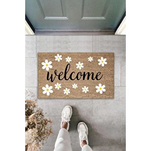 Papatyalı Welcome Dekoratif Iç Ve Dış Kapı Önü Paspası 40 X 60 Cm Kahverengi