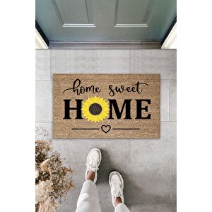 Papatya Home Sweet Dekoratif Iç Ve Dış Kapı Önü Paspası 70x45 Cm Kahverengi