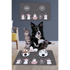 Su Geçirmez Geniş Ebat Köpek Mama Altlığı Kedi Mama Altlığı 40x60 Geniş Ebat