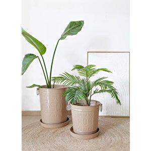 Prizma Saksı Karamel 33x25x33 Cm