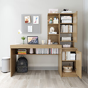 Roomart Nora Rafli Çalişma Masasi , Çalişma Ofi̇s Masasi Sağ Dolapli, Bi̇lgi̇sayar Masasi Kli̇mt