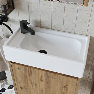 Bt101 Siyah Kısa Lavabo Bataryası , Sifon Hediyeli