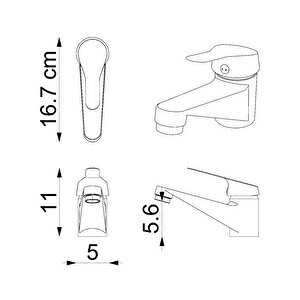 Roomart Bt101 Siyah Kısa Lavabo Bataryası , Sifon Hediyeli