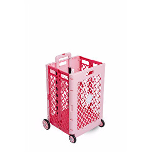 Ecrou Katlanır Alışveriş Arabası Pembe