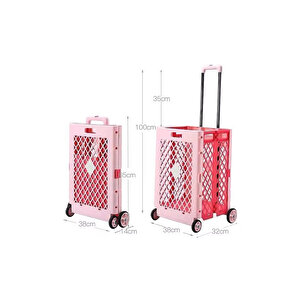 Ecrou Katlanır Alışveriş Arabası Pembe