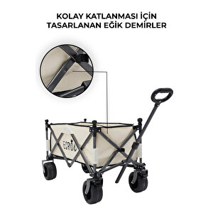 Ecrou Katlanır Vagon Taşıma Arabası Bej