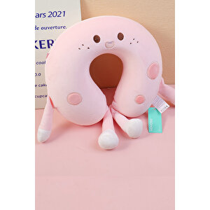 Yoyoso Cheese Memory Foam U Tipi Yastık Pembe