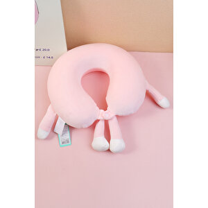 Yoyoso Cheese Memory Foam U Tipi Yastık Pembe