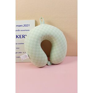 Yoyoso Mozaik Şekillli  Memory Foam U Tipi Yastık Yeşil