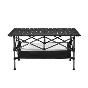 Family Large Katlanabilir Alüminyum Kamp Masası Siyah+4 Adet Tabure