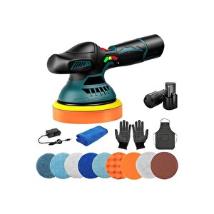 Orbital Kablosuz Akülü Lityum 2x Batarya 6 Devir Ayarlı Detay Pasta Cila Polisaj Makinesi Ful Takım
