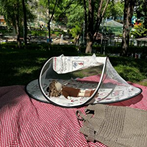 Bebek Tül Sineklik Haşere Koruyucu Katlanabilir Bebek Cibinlik Desenli Portatif Bebek Gölgelik Çadırı