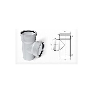 Dublex Pvc Atık Su Borusu Pimaş Te Çatal 100 X 70 Mm.