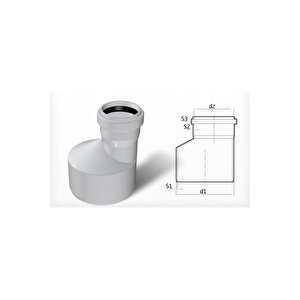 Dublex Pvc Atık Su Borusu Pimaş Redüksiyon 70 X 50 Mm.