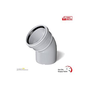 Pvc 100'lik Açık Dirsek 45°