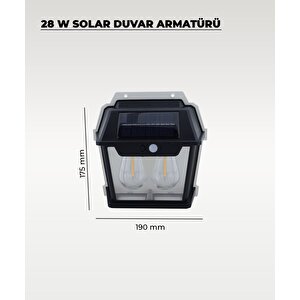28w Dekoratif Çift Ampullü Solar Aplik 3200k Sarı Işık