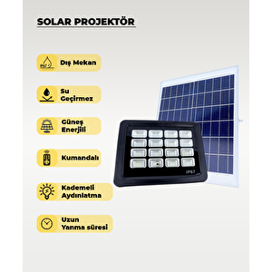 160w  Solar Projektör Ip67 Beyaz Işık (su Geçirmez - Dış Mekan)