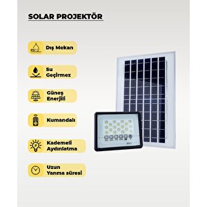 60w  Solar Projektör Ip67 Beyaz Işık (su Geçirmez - Dış Mekan)