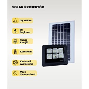 60w  Solar Projektör Ip67 Beyaz Işık (su Geçirmez - Dış Mekan)