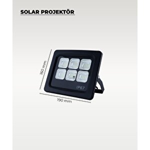 60w  Solar Projektör Ip67 Beyaz Işık (su Geçirmez - Dış Mekan)
