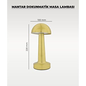 Gold Mantar Masa Lambası - Dokunmatik - 3 Renk Işık