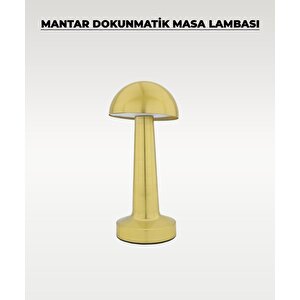Gold Mantar Masa Lambası - Dokunmatik - 3 Renk Işık