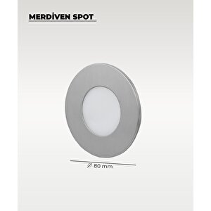 3w Krom Yuvarlak Sıva Altı Merdiven Spot 6500k (beyaz Işık)
