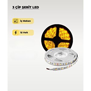 12v İç Mekan Amber Işık Şerit Led 10 Metre