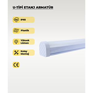 54w U Tipi Etanj Armatür 6500k Beyaz Işık - Ip65