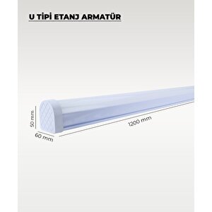 54w U Tipi Etanj Armatür 6500k Beyaz Işık - Ip65