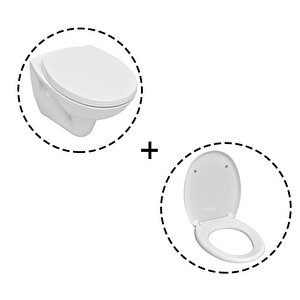 Basic Asma Klozet+serel Gediz Duroplast Metal Menteşeli Klozet Kapağı