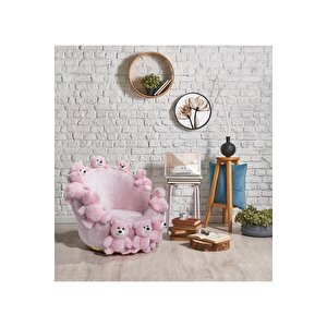 Most Teddy Kids Pembe Ayıcıklı Peluş Kumaş Döner Berjer(Evinize Teslim) Pembe