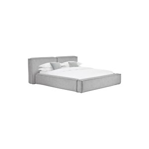 Most Oktagon Bazalı Karyola Gri Bukle Kumaş Yataş Kuştüyü Sünger 180x200 Yatak İçin(kurulum Dahil)