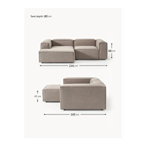 Most Mollis Plus Sol Köşe 2 Modül Köşe 10 Kahverengi Keten Kumaş Yumuşak Sünger
