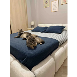 Most Oktagon Bazalı Karyola Beyaz Bukle Kumaş Yataş Kuştüyü Sünger 180x200 Yatak İçin(kurulum Dahil) Beyaz