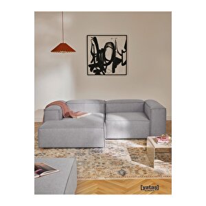 Most Mollis Plus Sol Köşe 2 Modül Köşe Koltuk 32 Gri Keten Kumaş Yumuşak Sünger Gri