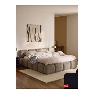 Most Oktagon Bazalı Karyola Kahve Bukle Kumaş Yataş Kuştüyü Sünger 180x200 Yatak İçin(kurulum Dahil) Kahveregi