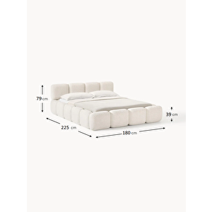 Most Oktagon Bazalı Karyola Beyaz Bukle Kumaş Işbir Kuştüyü Sünger 160x200 Yatak Için(kurulum Dahi̇l)