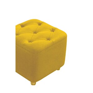 Most Hallow Kapitoneli Kare Puf 07 Hardal Kadife Kumaş (Evinize Teslim) Hardal