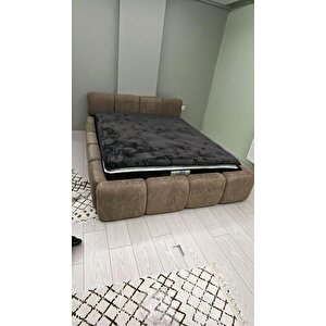 Most Oktagon Bazalı Karyola Kahverengi Bukle Kumaş Yataş Kuştüyü Sünger 160x200 Yatak Için(kurulum Dahi̇l)