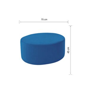 Most Ekol Yuvarlak Sandıklı Orta Sehpa 19 Lacivert Kadife Kumaş(Evinize Teslim)