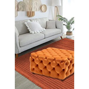 Most Hallow Kapitoneli Kare Orta Sehpa 09 Tarçın Kadife Kumaş %100 Mdf (Evinize Teslim) Tarçın