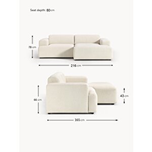 Most Mollista 2 Modül Sağ Köşe Koltuk 01 Kırık Beyaz Keten Kumaş Yataş Sünger (Evinize Teslim)