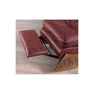 Most Woodarm %100 Ağaç Dinlenme Koltuğu 10 Bordo İthal Nubuk Kumaş(Evinize Teslim) Bordo