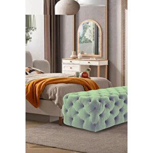 Most Hallow Kapitoneli Bench 15 Yeşil Kadife Kumaş (Evinize Teslim) Yeşil
