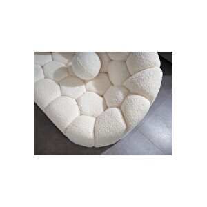 Most Balloon Üçlü Kanepe İthal Beyaz Teddy Kumaş (Evinize Teslim) Beyaz